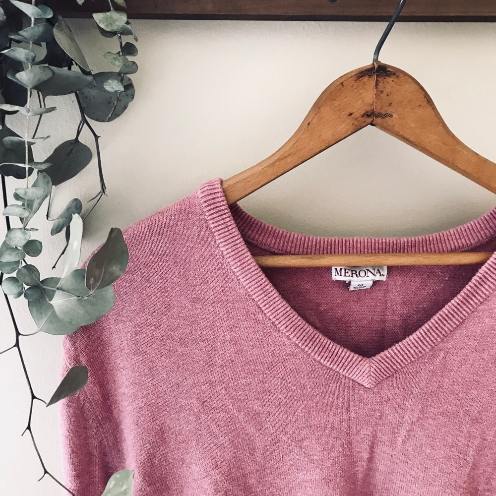 Blush V-Neck Sweater